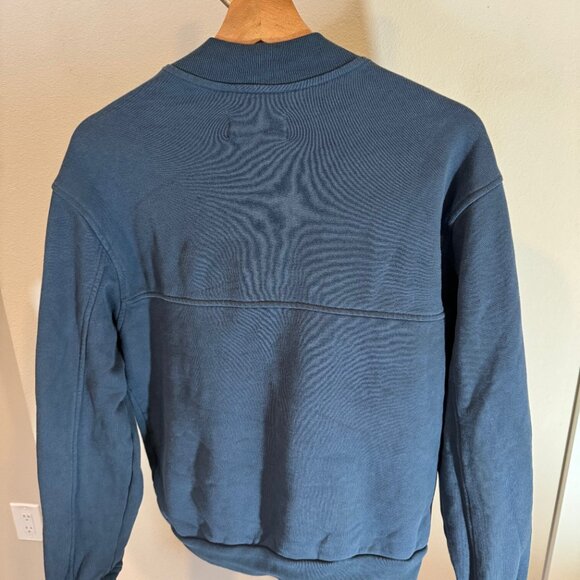 EVERLANE The Organic Cotton Bomber Jacket Full Zip in Blue Unisex Mens MD - Picture 7 of 9